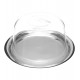 Queijeira Aço Inox Com Tampa 16cm de Acrílico Prato 21cm